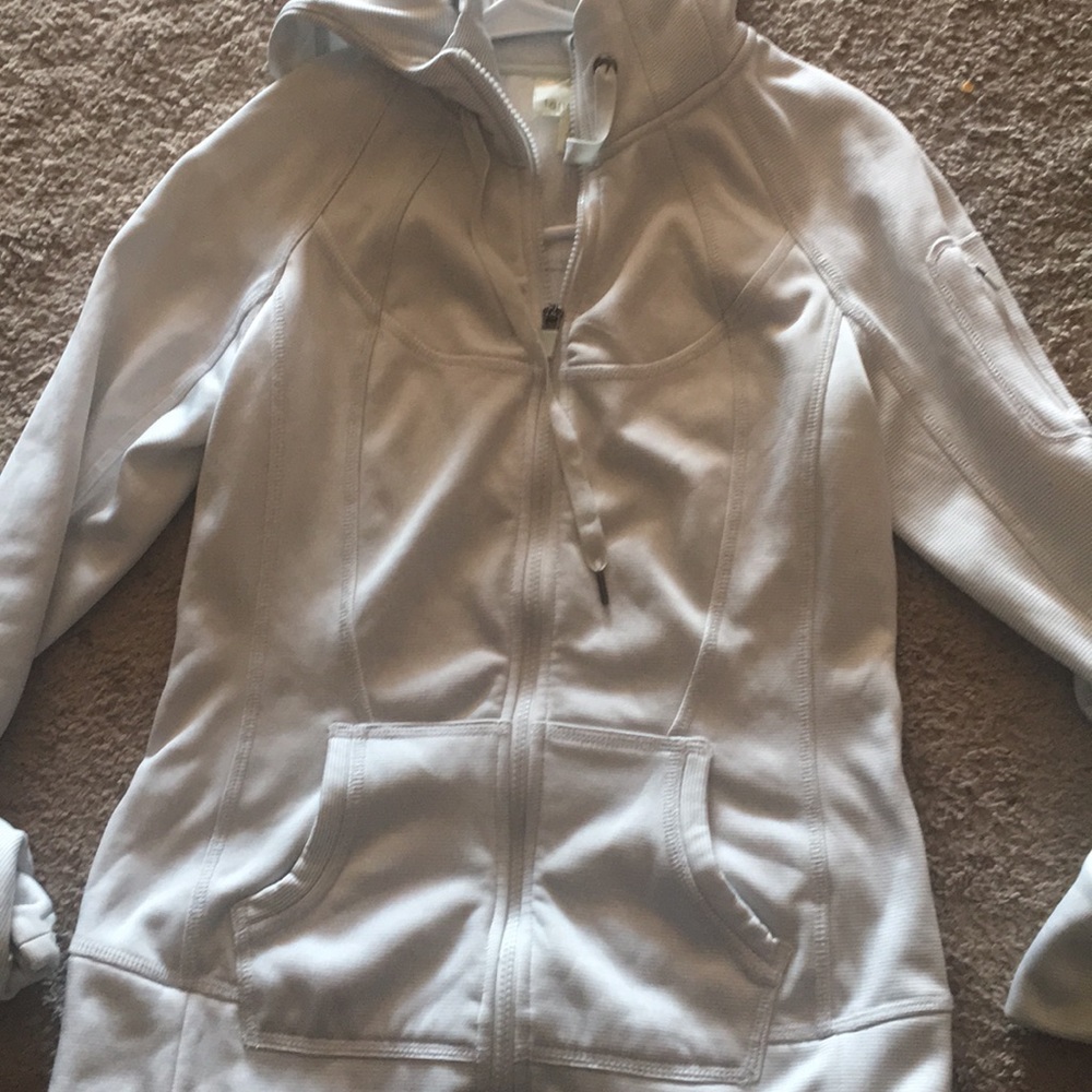 White and Gray athletic jacket